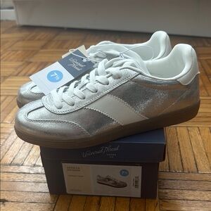 NWT Universal Thread Silver and White Sneakers